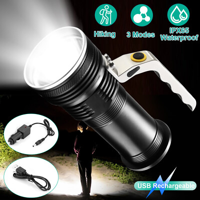 Super Bright Searchlight Handheld Spotlight LED Portable Rechargeable Flashlight