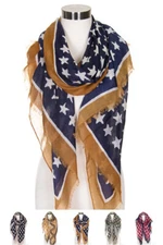 ScarvesMe Women's Fashion Patriotic USA American Flag Star Oblong Long Scarf