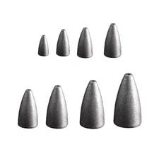 10Pcs Fishing Lead Sinker 2/3.5/5/7/10G Bullet Tool Plumb Bob Weights Tackle Acc