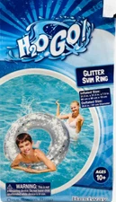H2O GO! Bestway Silver Glitter Swim Ring 32" Tube Pool Float Ages 10+ NEW SEALED