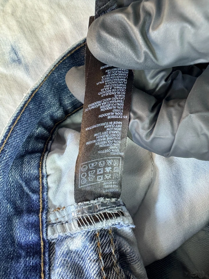 Pantalones de mezclilla 21 para hombre An American Brand 32x30 desgastados pintados personalizados Y2K PARIS @Monks Foto 4 de 4