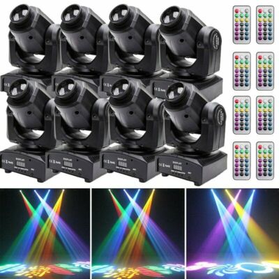 8x 120W LED Moving Head Bühnenbeleuchtung +Fernbedienung DMX Lichteffekte Disco