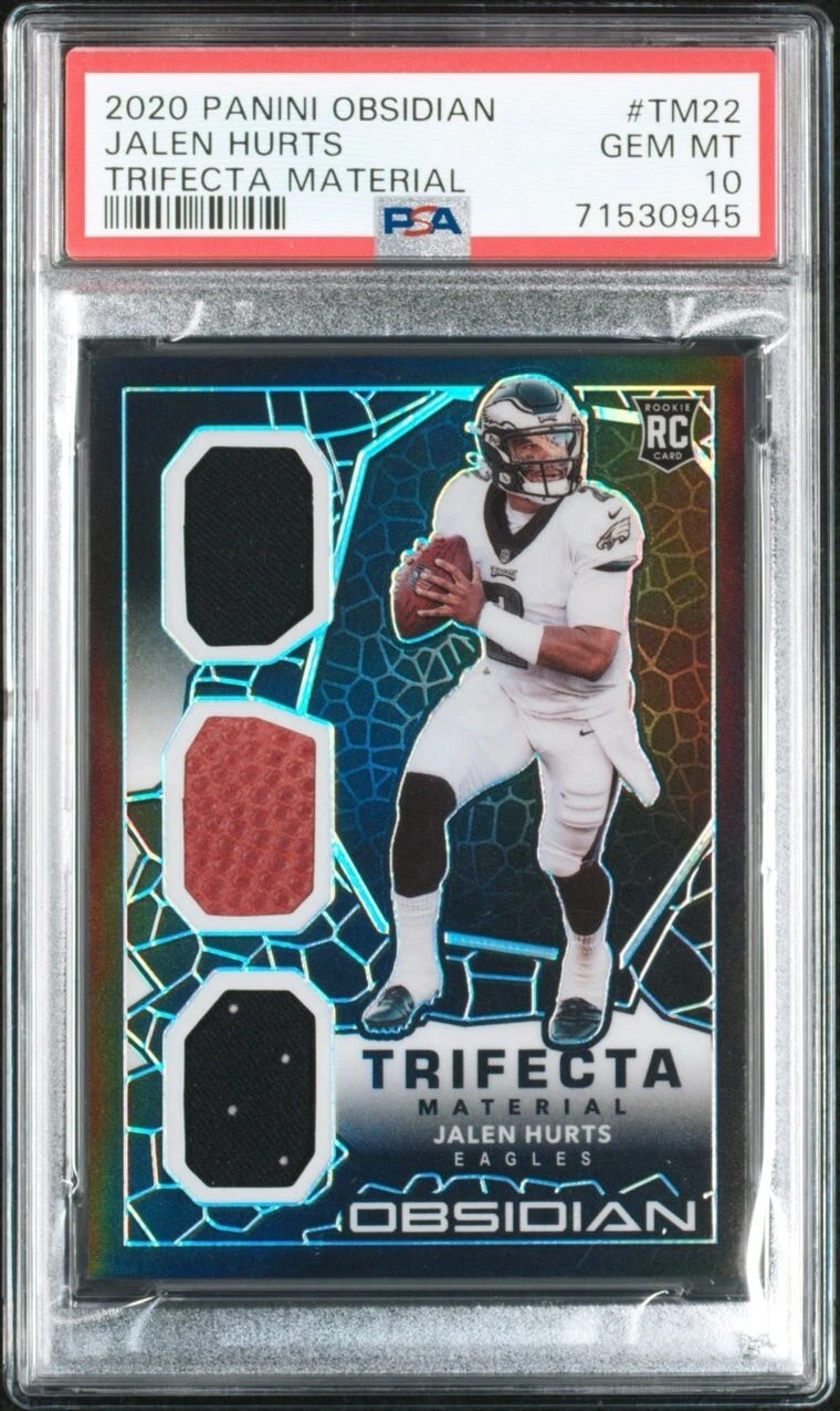 Jalen Hurts Panini Obsidian Trifecta Material #TM22 Base