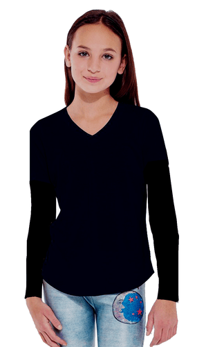 Girls Plain T-Shirt Long Sleeve T-Shirt 