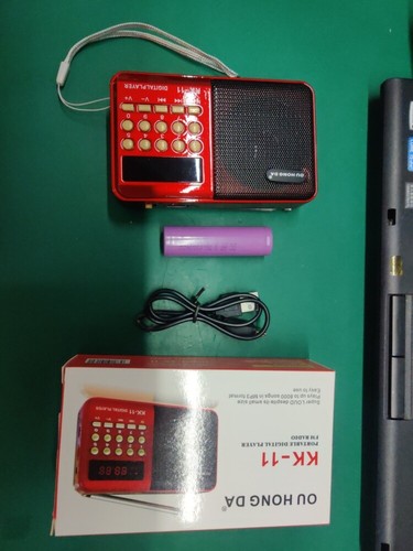 Digital Radio Tragbares FM Radio MP3 Lautsprecher Player mit Batterie USB Kabel - Bild 17 von 17