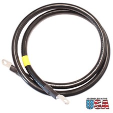 2/0 Black Battery Interconnect Cable 5 Ft 3/8" Lugs ASSEMBLED IN USA