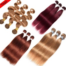 Indian Virgin Human Hair Extensions Full Head 9A Straight Bundles Wave Blonde US