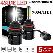9004 HB1 LED Headlights High Low Beam Kit 6500K Super Bright 4-Side LED Bulbs 2X