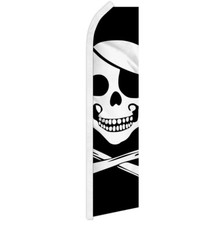 Pirate Swooper Flutter Feather Advertising Flag Jolly Roger Halloween Decor Flag