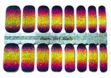 Purple Ombre Sparkle Glitter Nail Polish Strips / Nail Wraps / Nail Stickers