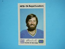 1975/76 ROYAL BANK LEADERS VANCOUVER CANUCKS NHL HOCKEY PHOTO GARRY MONAHAN NICE