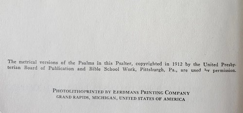 THE PSALTER -REVISED EDITION 1965 - 13TH PRINTING - 1988 HARDCOVER BOOK - Picture 12 of 17