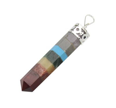 7 Chakra Reiki sechseckiger Anhänger Wünschelrutengänger Kristall Pendulam Stab 7 Chakra Medaillon