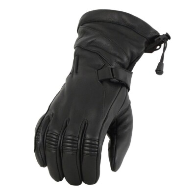 Men's Motorcycle Black Butter soft Deerskin Gloves w iTouch Screen Compatibility