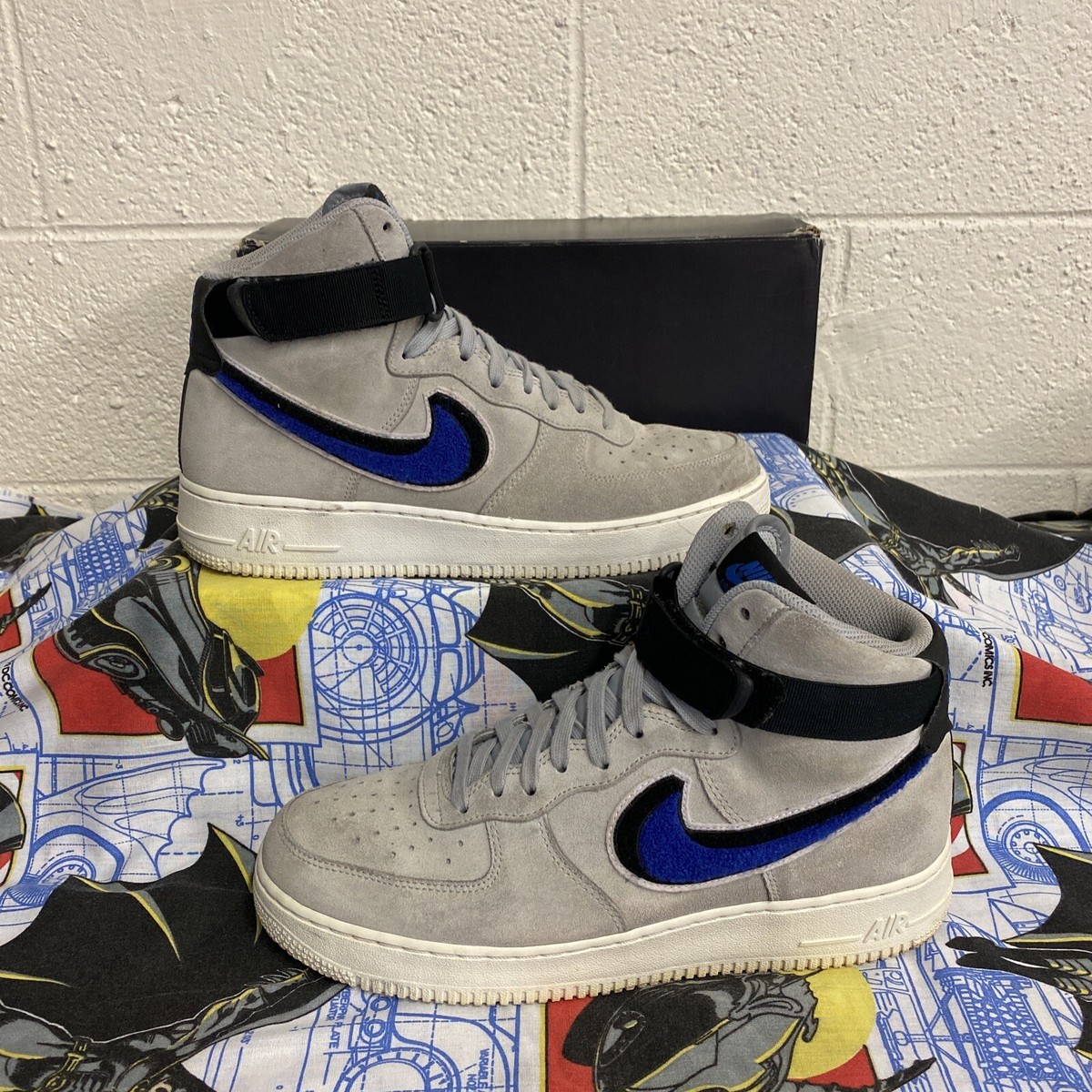 Nike Air Force One High Chenille Swoosh Grey (Size 806403-015