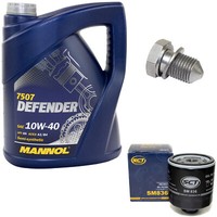 MotoröL ÖLfilter SM836 10W40 5Liter + ÖLablassschraube FüR Audi A3 Seat Skoda VW