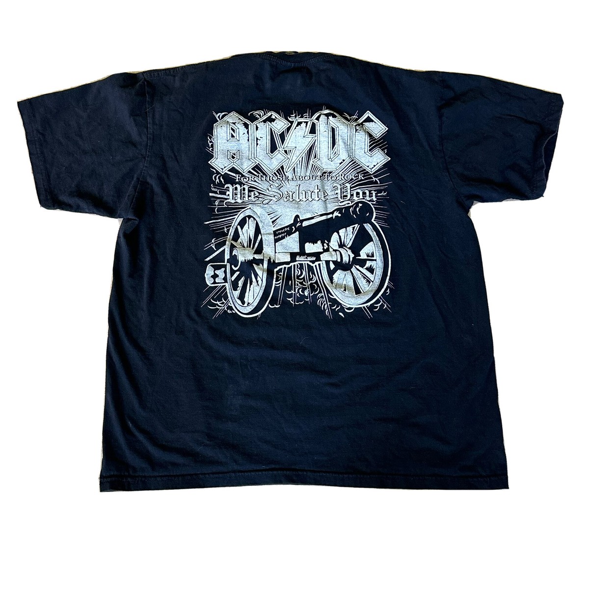 Rare AC/DC For Those About To Rock T-Shirt Double Side Art on