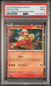 PSA 9 GROWLITHE HOLO SVP 024 2023 POKEMON PALDEA EVOLVED SINGLE BLISTER PROMO