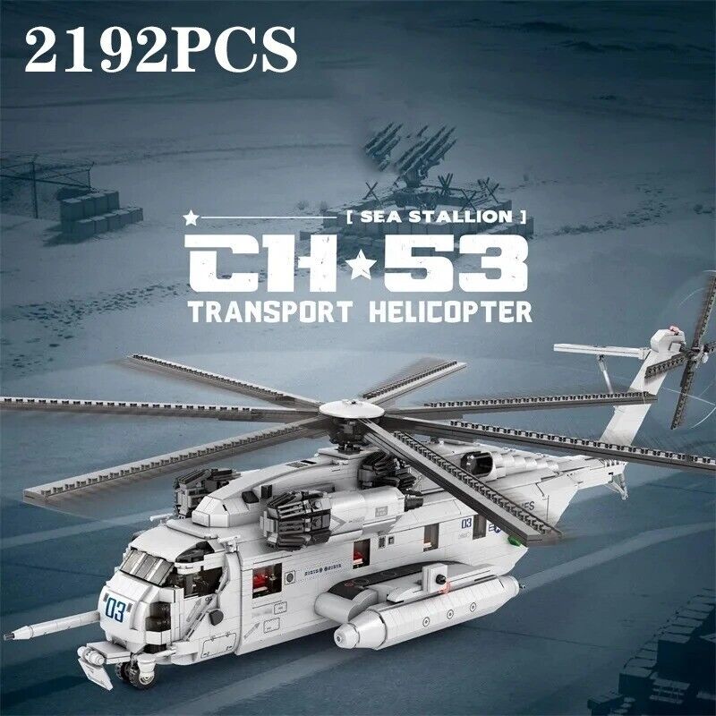 DIY CH-53E Transport Helicopter Model Kit 2192 pcs Military Building Bricks Set