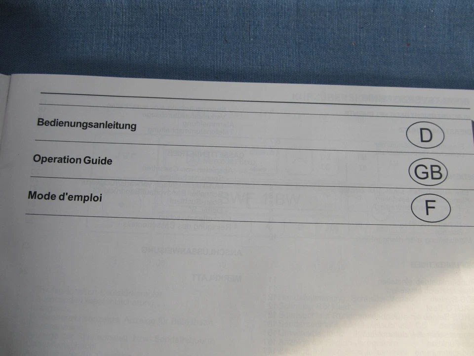 MERCEDES-BENZ BECKER CLASSIC Radio BEDIENUNGSANLEITUNG BE 1150 OPERATION GUIDE - Bild 4 von 4