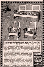 1915 AD  LIMBERT CO GRAND RAPIDS FURNITURE HOLLAND WINDMILL DUTCH ARTS CRAFTS 