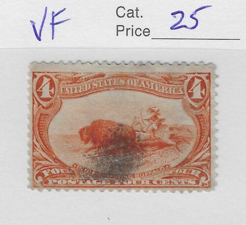 US Scott # 287, 4 Cent orange, Trans Mississippi, 1898, gebraucht, sehr schön scv. 25 $