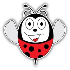 Funny Ladybug Cartoon Car Bumper Sticker Decal 5'' x 5''