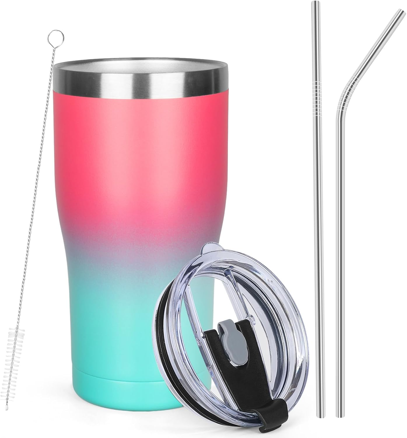 20Oz Coffee Tumbler with Lid and Straw Double Wall Vacuum Insulated Cup Stainles
