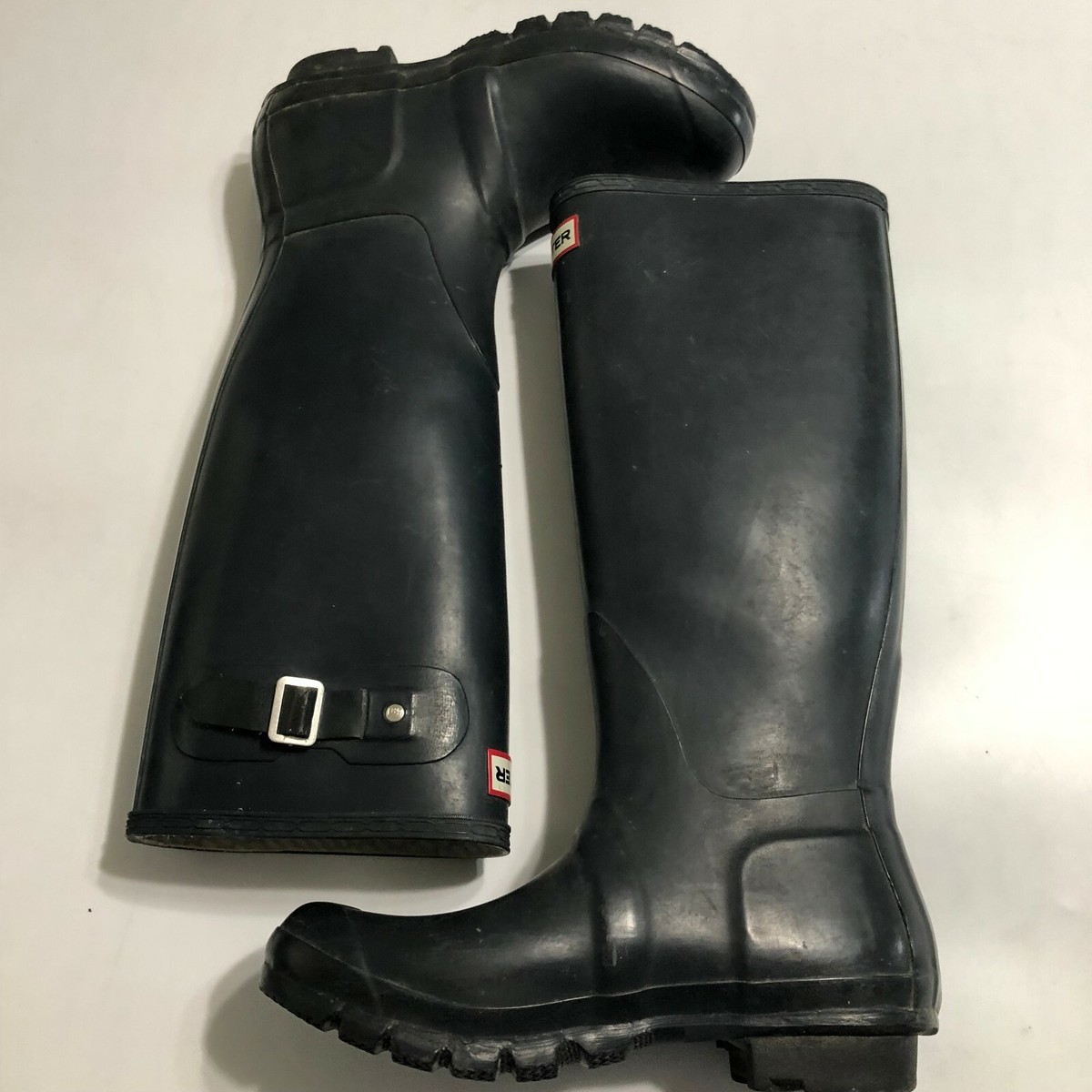 Hunter W23499 Original Tall Gloss Black Rain Boots Womens US 6M 7F