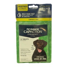 PetArmor CapAction Flea Tabs for Dogs 25 lbs. 12 ct. 