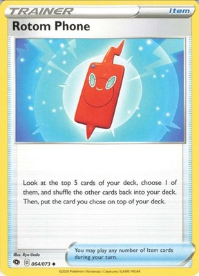 Rotom Phone Uncommon CHP Champion's Path Item 64/73 LP-NM