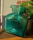 Blenko Vintage Green Glass Water Bottle Vase (As Found)
