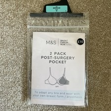 RRP 10 M S Size MEDIUM LEFT 2 Pack Post Surgery Mastectomy Pocket ROSE QUARTZ M