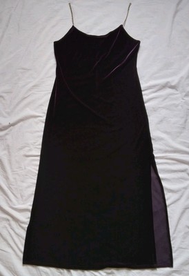90s Y2K Purple Velour Maxi Dress Vampire Goth Witchcore Cyber Grunge Large
