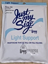 Vintage L'eggs Just My Size Light Support Pantyhose Size 2X Suntan Sheer Toe