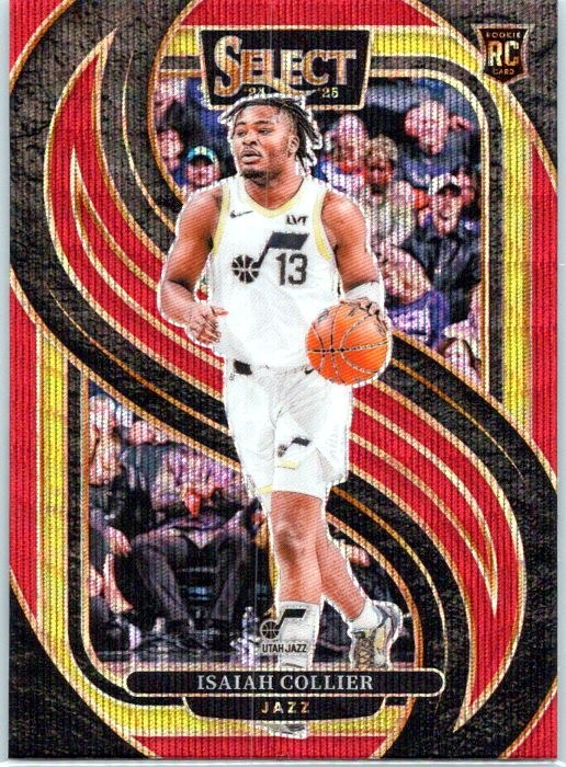 2024-25 Panini Select #178 Isaiah Collier Red Wave Prizm