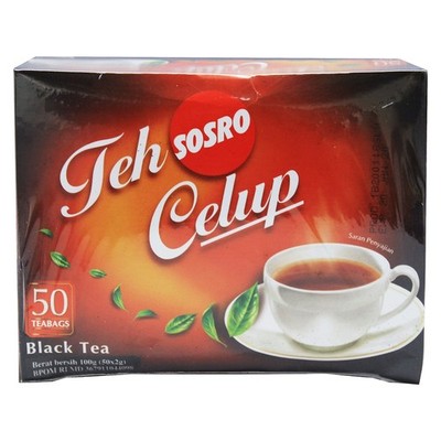 2 x [SOSRO] BLACK TEA (TEH CELUP)   BOX OF 50 TEA BAGS FREE SHIPPING US FREE TAX