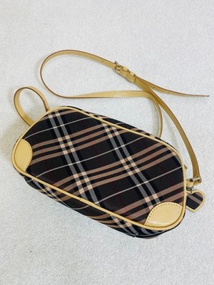 Burberry Blue Label Beige Nova Check Heart Charm Shoulder Bag Y2K