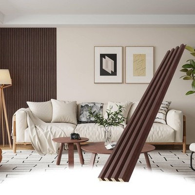 WPC Slat Wall Panels, 8 Pack Accent Decorative Acoustic Wood Slats for Wall a...