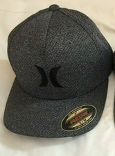 NWT Hurley Baseball Cap Logo Fitted Icon or Corp Texture Grays S/M