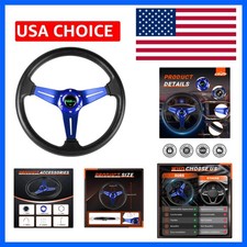Universal Racing Steering Wheel 13.8350mm 6 Bolts Grip Vinyl Leather Alum...
