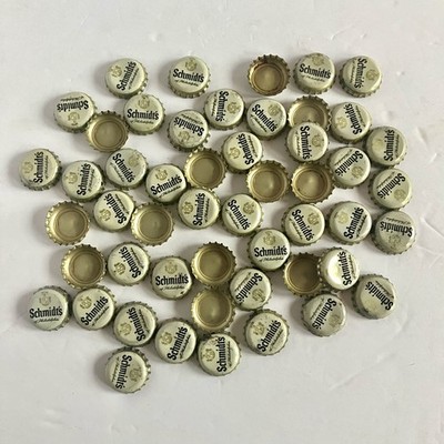 50 Schmidt s used vintage Bottle Caps scrapbook  jewelry crafts pop art