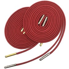 1/7" Thick Round Waxed 63 inch Wine Red Shoelaces with Metal Tips Dress Strin...