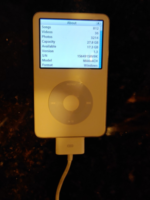 Apple iPod Classic 5th Gen 30GB White A1136 Plays Music Tested