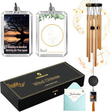 Memorial Wind Chime for Outdoor - Sympathy Gift with Signature Plaque  Photo Ho