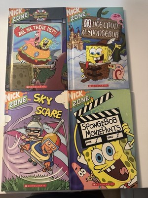 Lot of 4 Nick Zone Hardcover Books. SpongeBob SquarePants And Rocket Power. VG