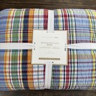 POTTERY BARN TEEN BRIDGEPORT PLAID COTTON/DENIM QUILT, TWIN/XL ~ MULTICOLOR