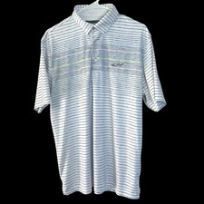 Greg Norman Play Dry Golf Polo Shirt Men's Large Striped Short Sleeve