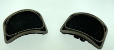 Antique Victorian Pair of Metal and Felt Shoe Clips 1910-1920  s, 2.8" X 2"