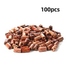 100Pcs Wooden Dreadlock Beads Vintage Wood Loose Bead for Hair Braids Bracelet D